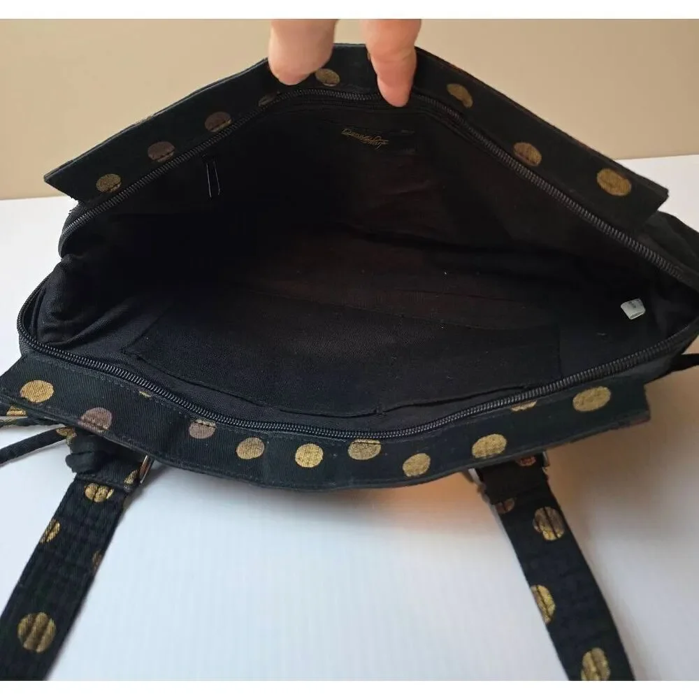 Donna Sharp Handbag Black/Gold Dot